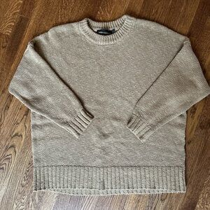 Jenni Kayne Sz S Oversized Sweater Cotton Linen Camel